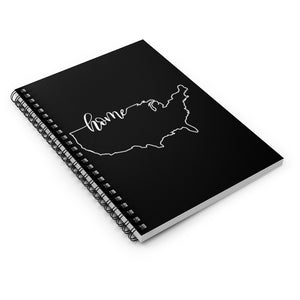 UNITED STATES (Black) - Spiral Notebook - Ruled Line