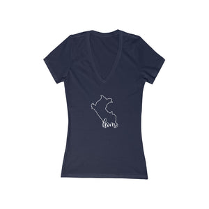 PERU (7 Colors) - Women's Jersey Short Sleeve Deep V-Neck Tee