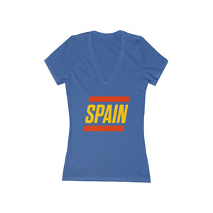 SPAIN BOLD (7 Colors) - Women's Jersey Short Sleeve Deep V-Neck Tee