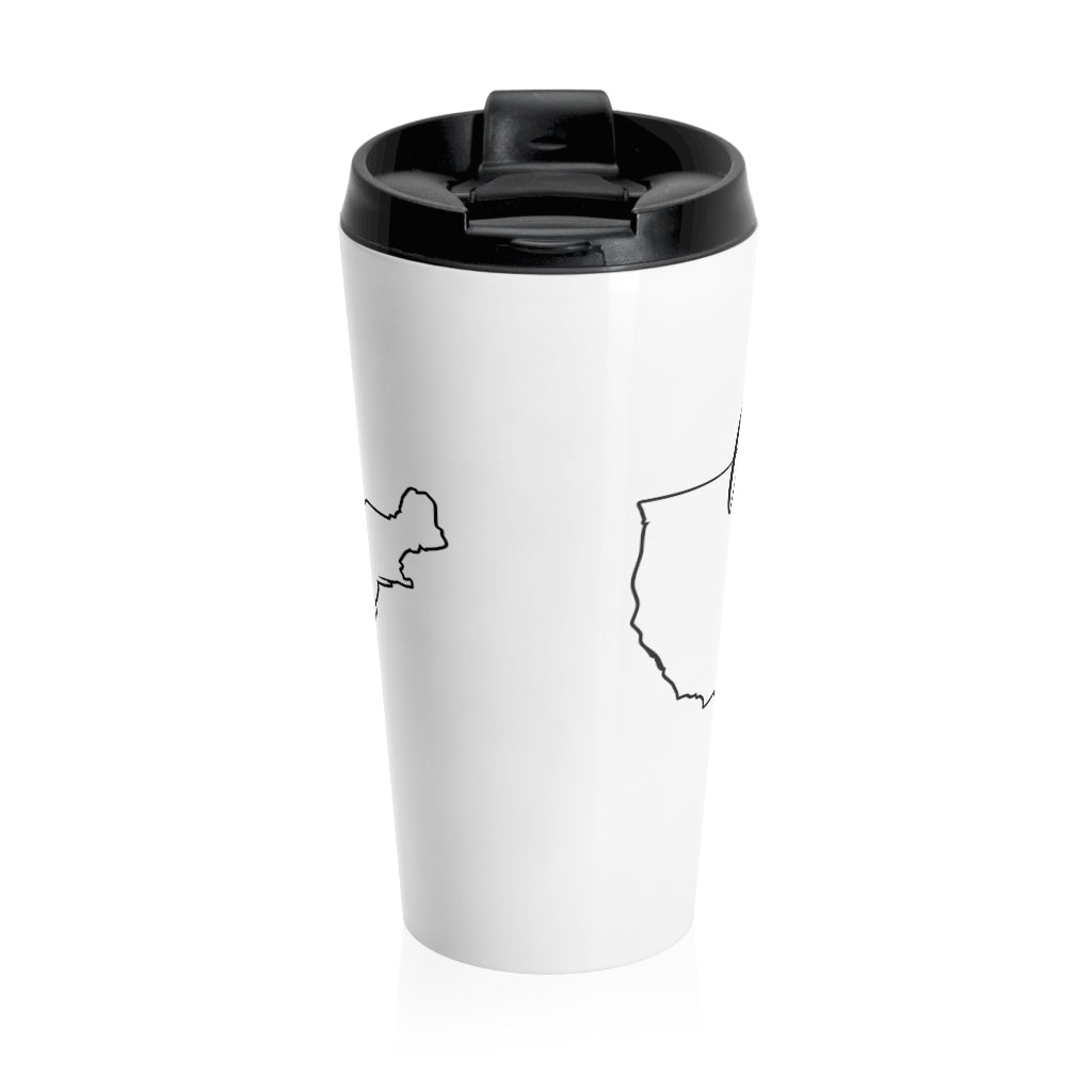 UNITED STATES (White) - Stainless Steel Travel Mug