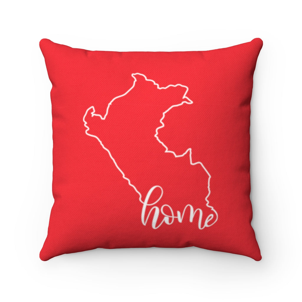 PERU (Red) - Polyester Square Pillow