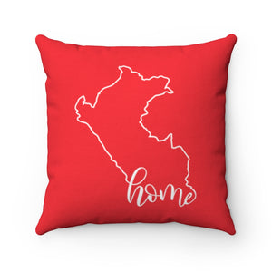 PERU (Red) - Polyester Square Pillow