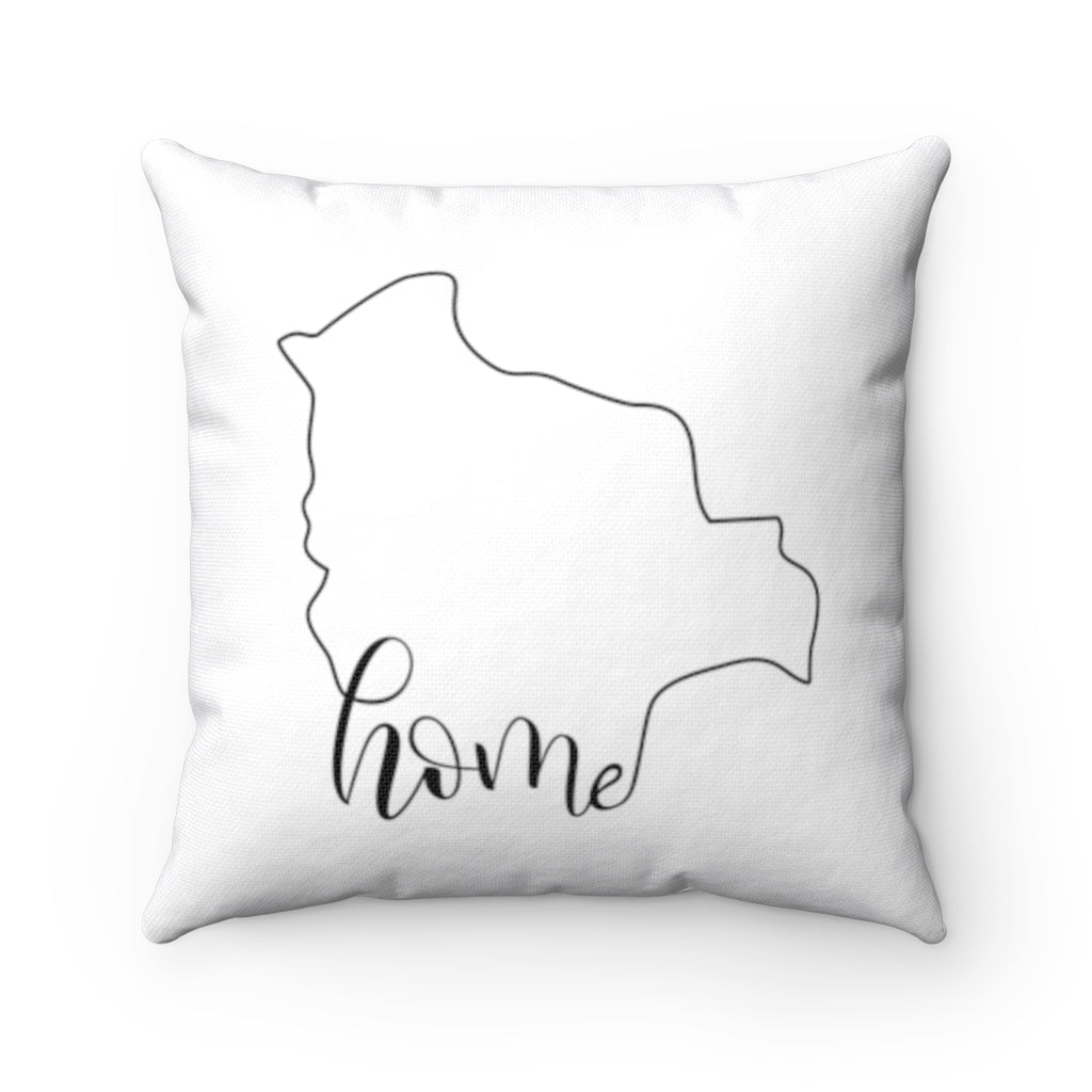 BOLIVIA (White) - Polyester Square Pillow