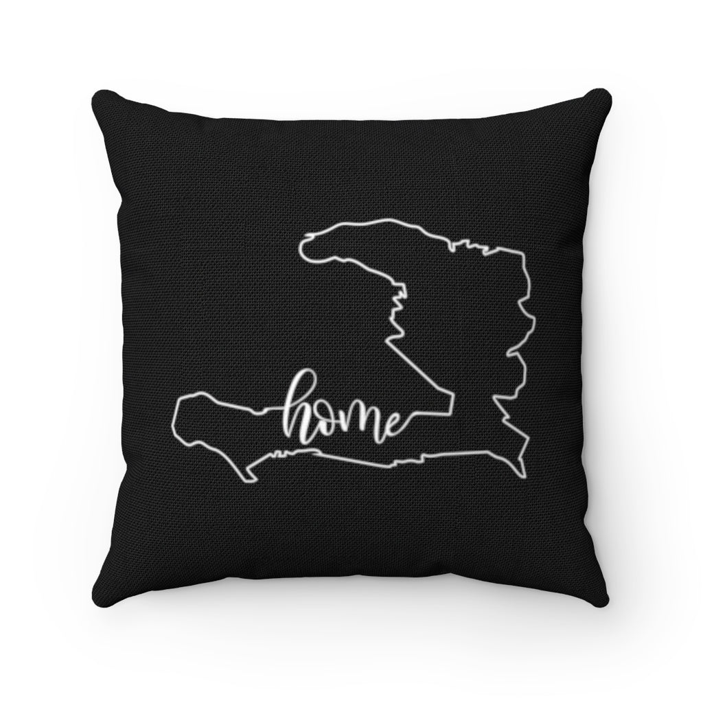 HAITI (Black) - Polyester Square Pillow