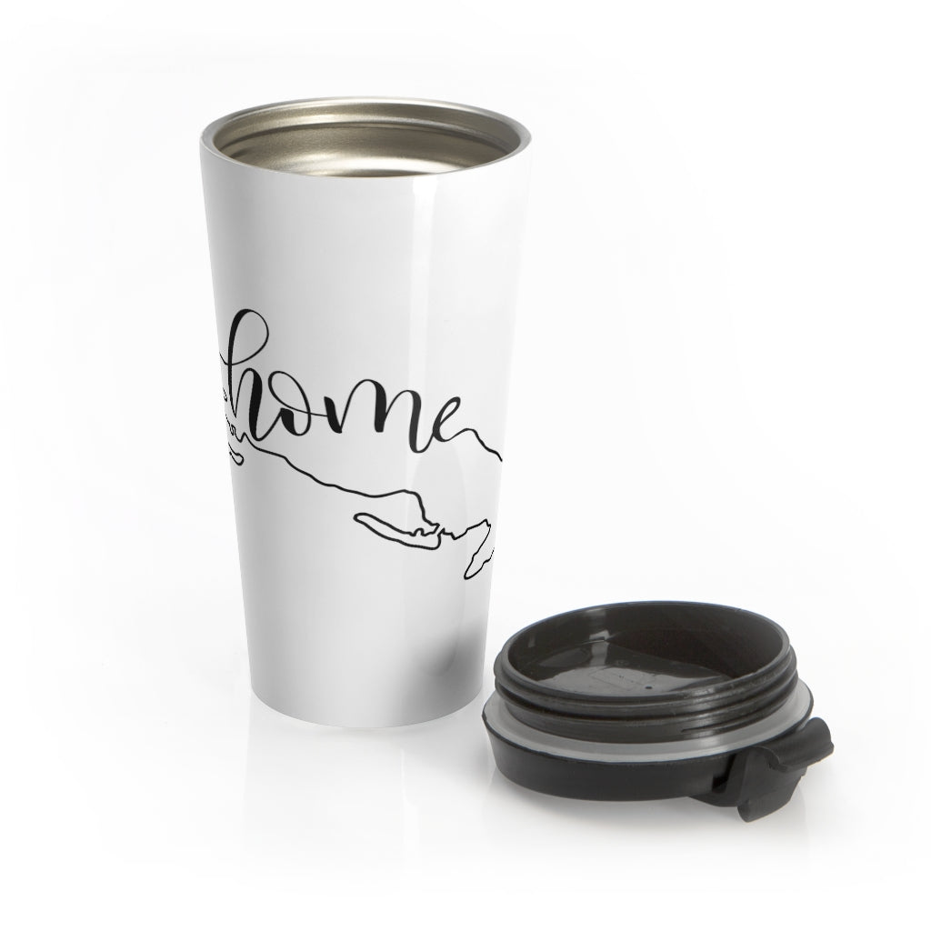 CUBA (White) - Stainless Steel Travel Mug