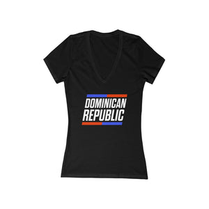 DOMINICAN REPUBLIC BOLD (7 Colors) - Women's Jersey Short Sleeve Deep V-Neck Tee