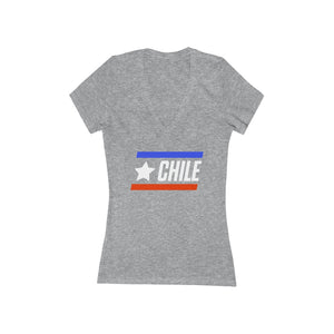 CHILE BOLD (6 Colors) - Women's Jersey Short Sleeve Deep V-Neck Tee