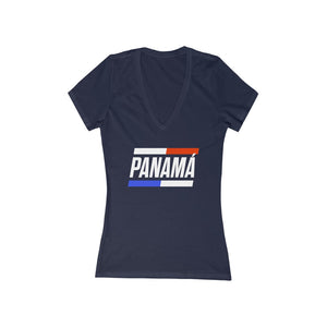 PANAMA BOLD (6 Colors) - Women's Jersey Short Sleeve Deep V-Neck Tee