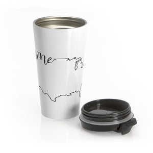 UNITED STATES (White) - Stainless Steel Travel Mug