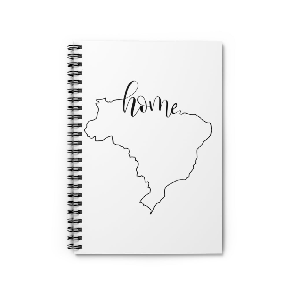 BRAZIL (White) - Spiral Notebook - Ruled Line