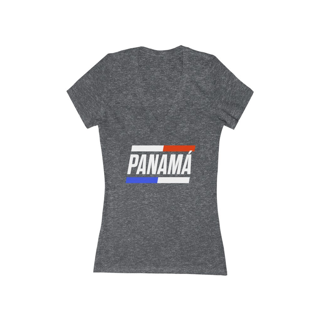 PANAMA BOLD (6 Colors) - Women's Jersey Short Sleeve Deep V-Neck Tee