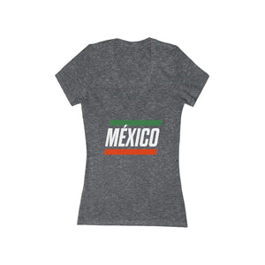 MEXICO BOLD (6 Colors) - Women's Jersey Short Sleeve Deep V-Neck Tee