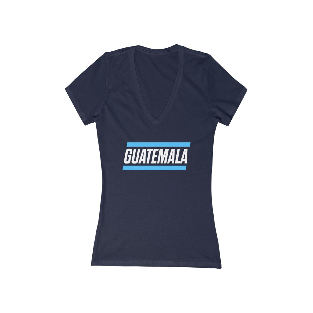 GUATEMALA BOLD (7 Colors) - Women's Jersey Short Sleeve Deep V-Neck Tee