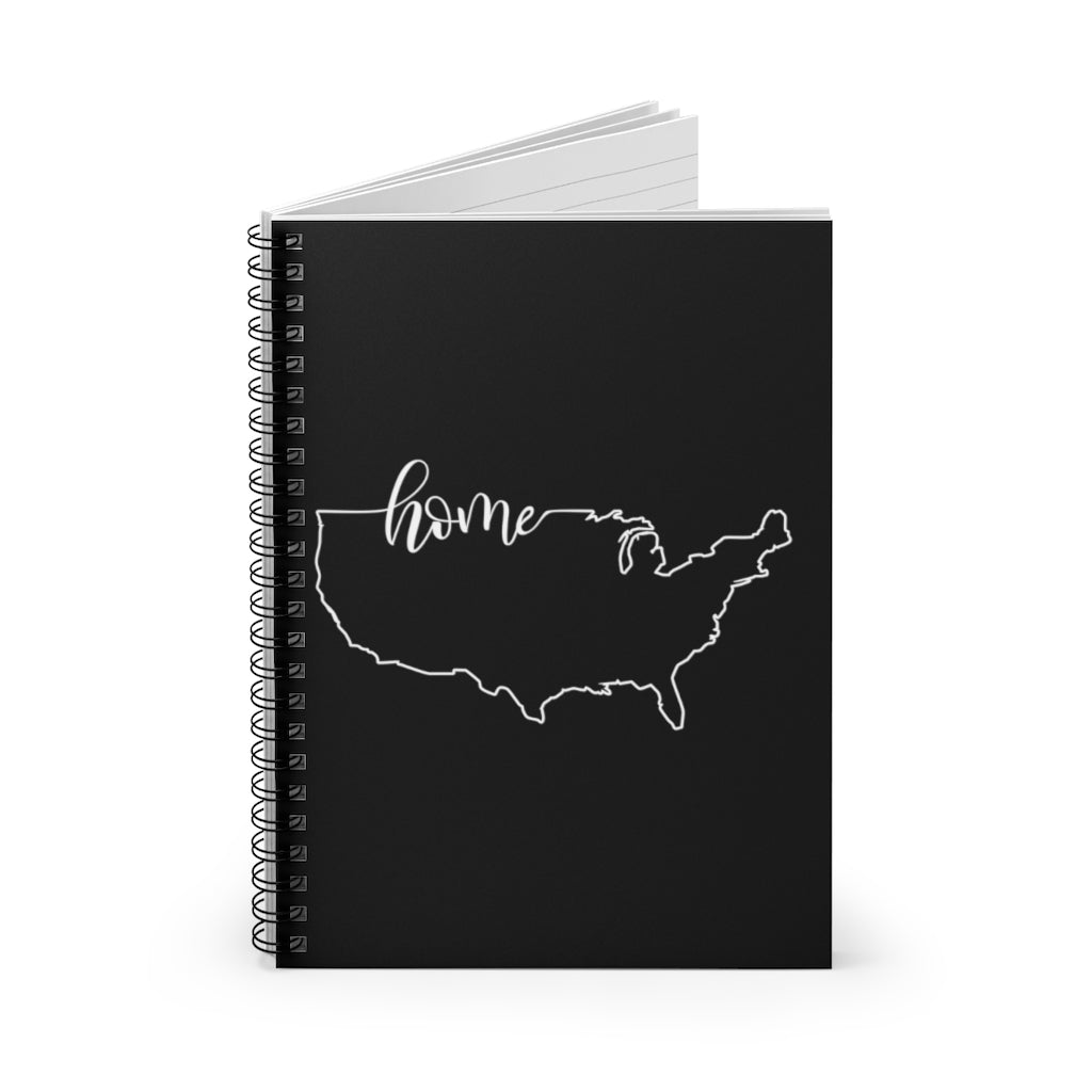 UNITED STATES (Black) - Spiral Notebook - Ruled Line