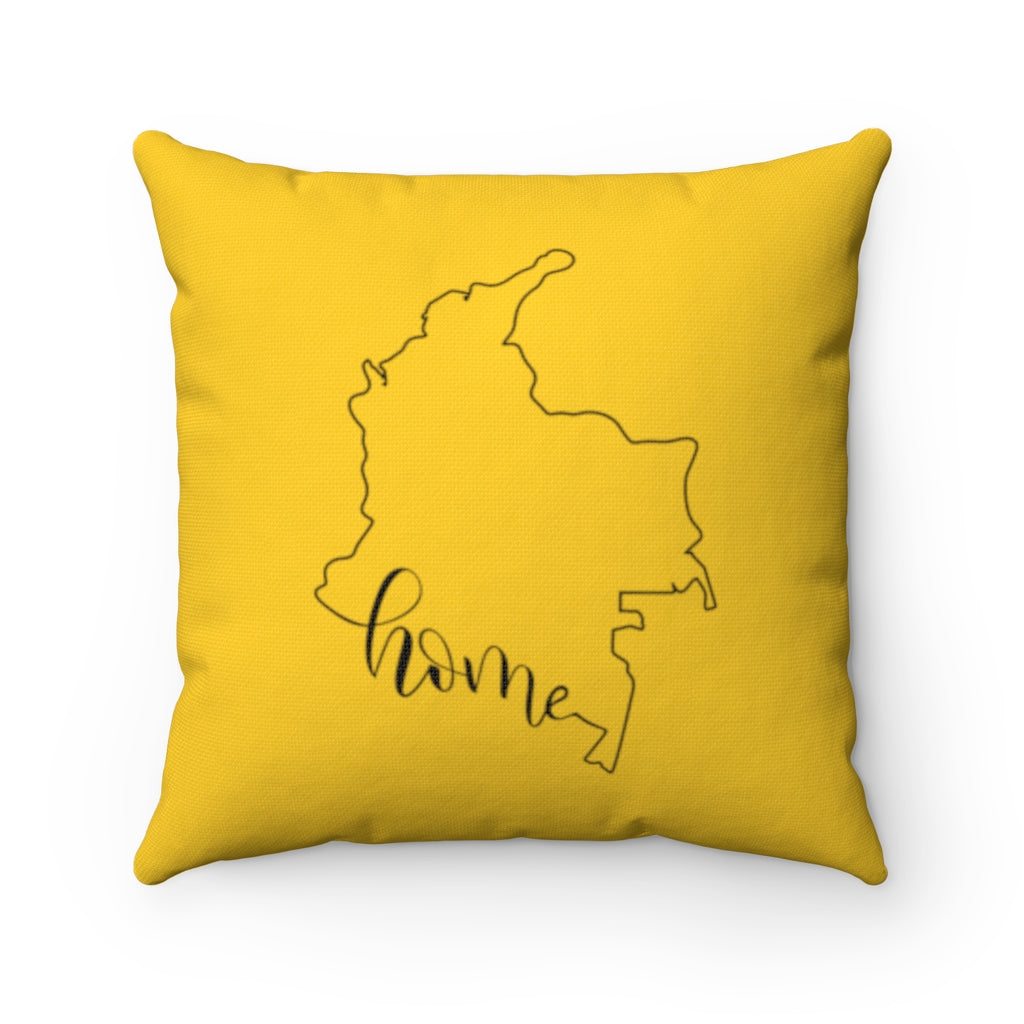 COLOMBIA (Yellow) - Polyester Square Pillow