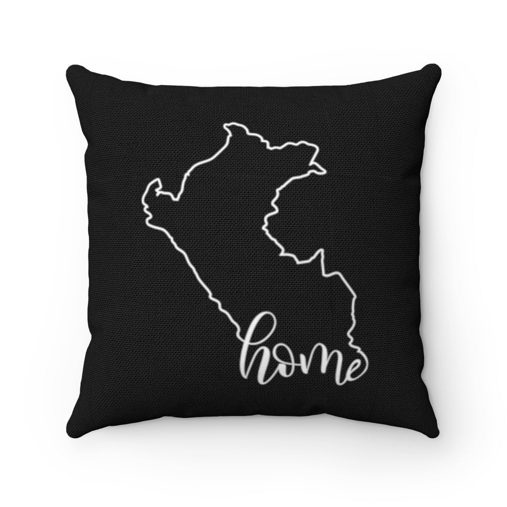 PERU (Black) - Polyester Square Pillow