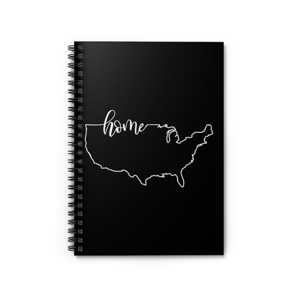 UNITED STATES (Black) - Spiral Notebook - Ruled Line