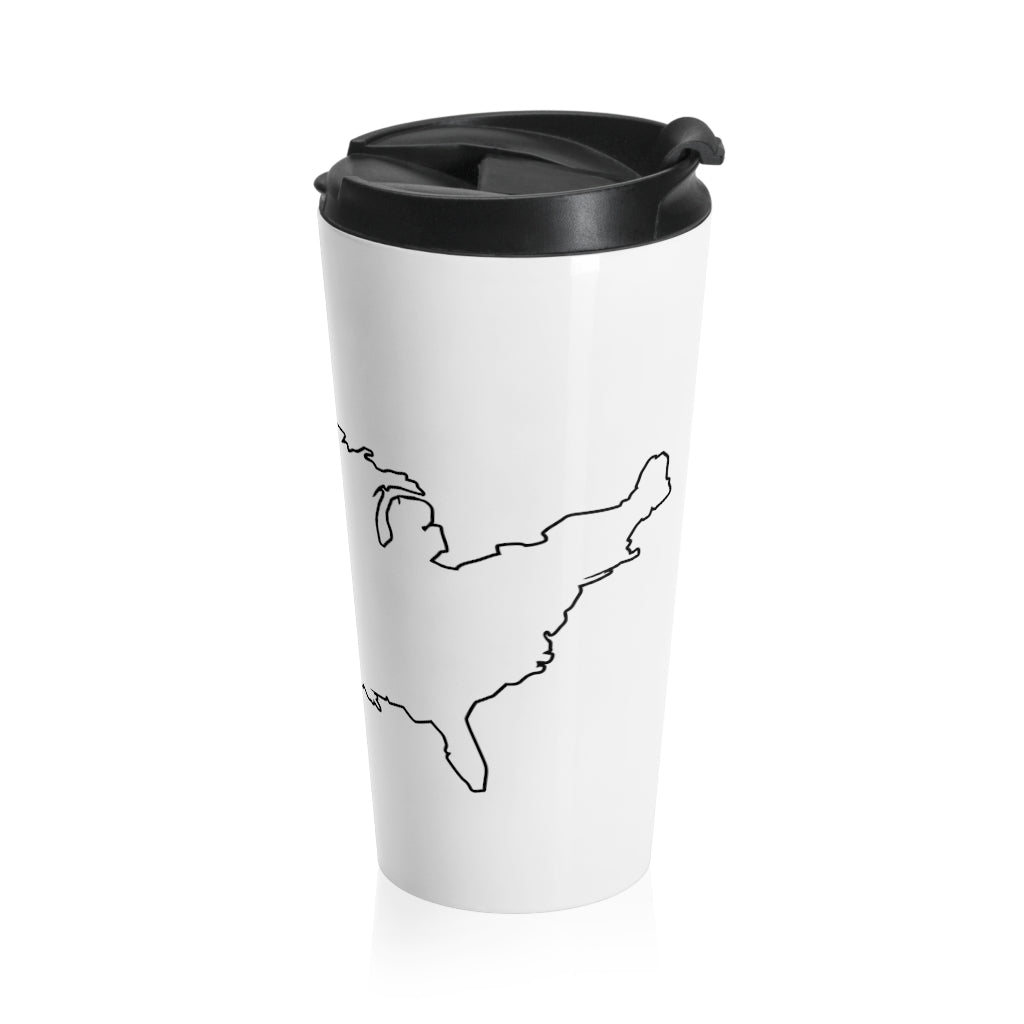 UNITED STATES (White) - Stainless Steel Travel Mug