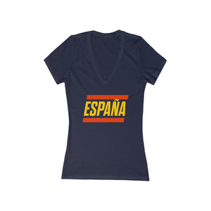 ESPAÑA BOLD (7 Colors) - Women's Jersey Short Sleeve Deep V-Neck Tee