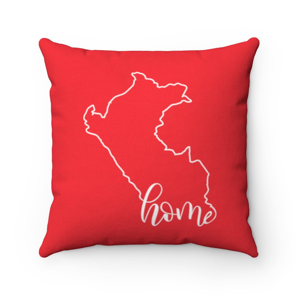 PERU (Red) - Polyester Square Pillow