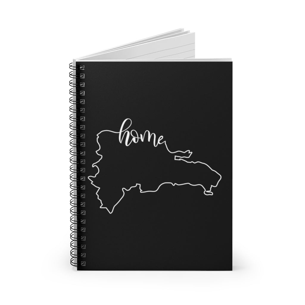 DOMINICAN REPUBLIC (Black) - Spiral Notebook - Ruled Line