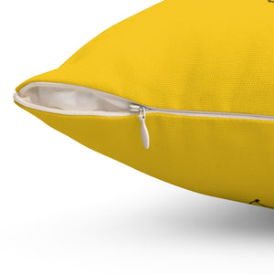 BRAZIL (Yellow) - Polyester Square Pillow