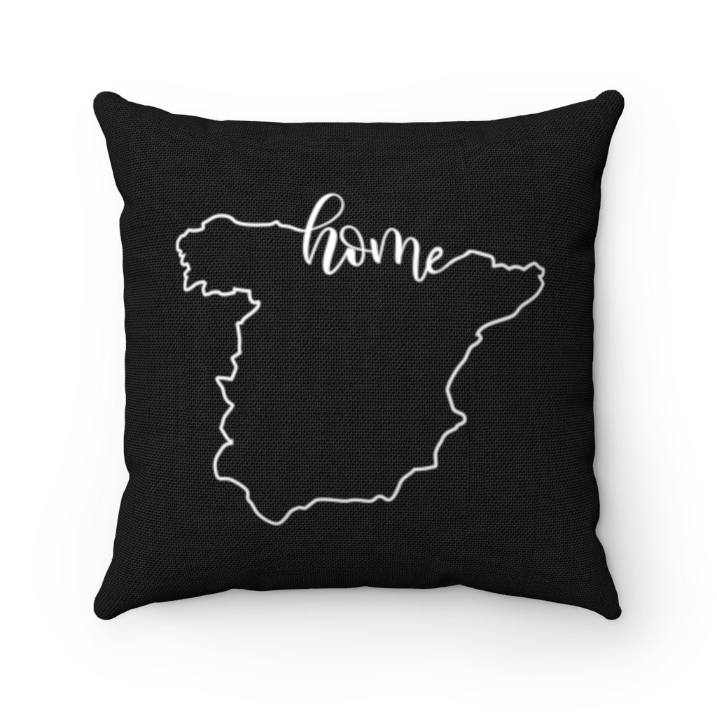SPAIN (Black) - Polyester Square Pillow