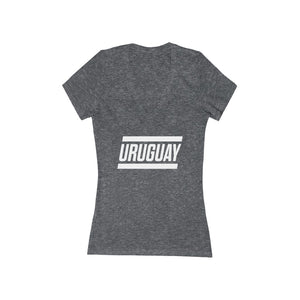 URUGUAY BOLD (7 Colors) - Women's Jersey Short Sleeve Deep V-Neck Tee