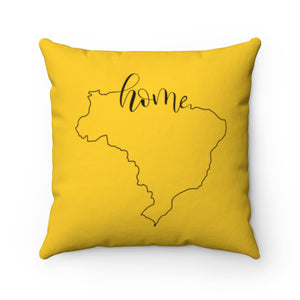 BRAZIL (Yellow) - Polyester Square Pillow