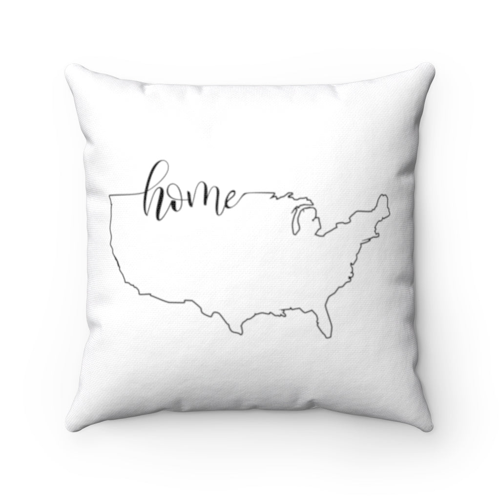 UNITED STATES (White) - Polyester Square Pillow
