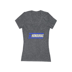 HONDURAS BOLD (7 Colors) - Women's Jersey Short Sleeve Deep V-Neck Tee
