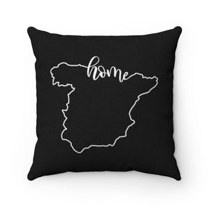 SPAIN (Black) - Polyester Square Pillow